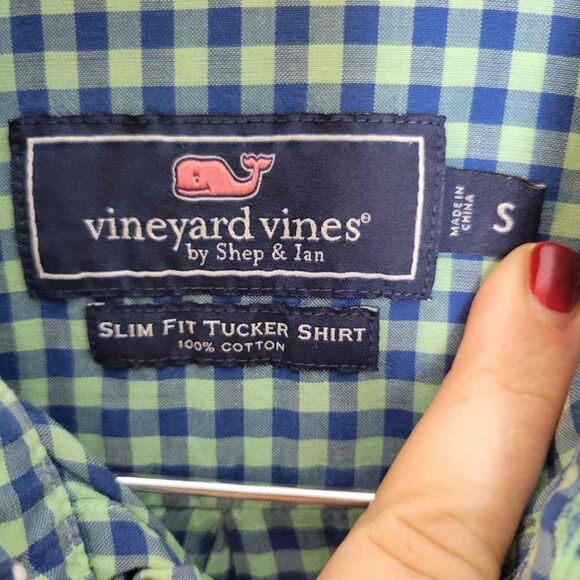 Vineyard Vines Mens Tucker ShirtSlim-Fit Gingham Plaid Small - Picture 2 of 4